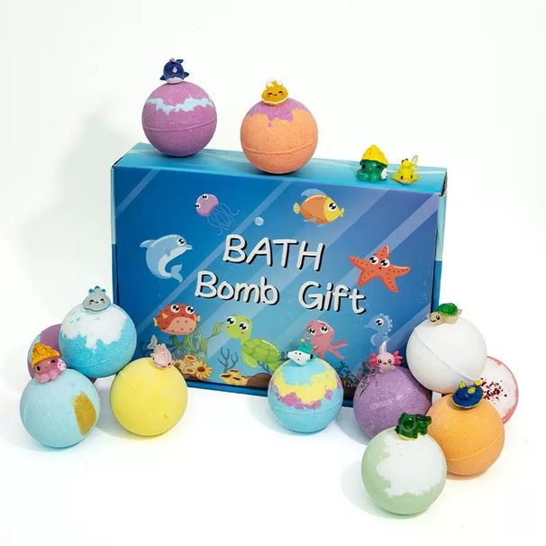 Ocean Bath Salt Ball Set 60g*12, Bath Bubble Balls, Children's Sea Salt Bath Balls, Gift Box Set._maomaolike.com