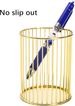 Metal Pen Cup Makeup Brush Holder For Desk, Round Wire Mesh Desktop Organizer For Office School Home Vanity_maomaolike.com