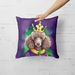 Chocolate Poodle King Of Mardi Gras Throw Pillow Machine Washable, Indoor Outdoor Decorative Pillow For Couch, Bed Or Patio, 18Hx18W_maomaolike.com
