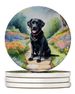Labrador Retriever Spring Path Large Sandstone Coasters Pack Of 4 Absorbent Round Coasters Decor Gifts For Men Or Women, 4 In, Multicolor_maomaolike.com