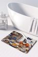 French Bulldog Fall Kitchen Pumpkins Memory Foam Kitchen Mat Machine Washable Anti-Fatigue Mat Cushion Comfort Bath Mat Or Kitchen Rug_maomaolike.com