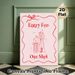 Witch Themed "Entry Fee: One Shot" Painting Poster, Minimalist Red Line Art Poster, Playful Witch With Crystal Ball Design, Fun Party Decor For Home_maomaolike.com