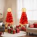 Lighted Santa Hat Style Christmas Tree Set Of 2, 4ft Artificial Tree With Warm White Lights, Christmas Tree For Decoration Inside And Outside_maomaolike.com
