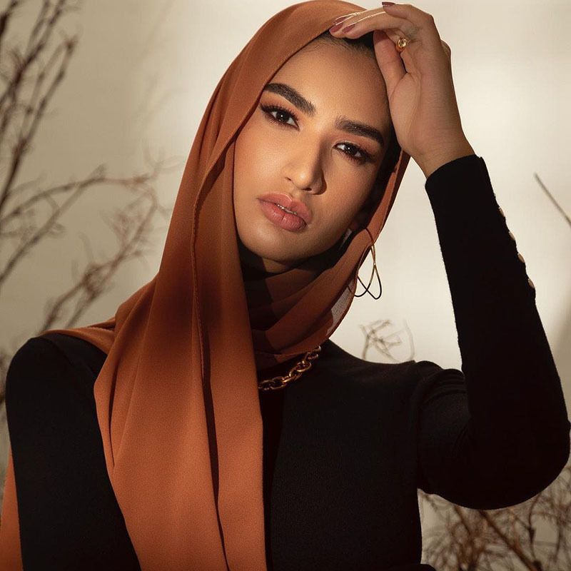 Unisex Solid color monochrome pearl chiffon shawl Long shawl Muslim shawl_maomaolike.com