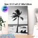 Beach & Palm Tree Painting Poster, Monochrome Minimalist Coastal Scene Poster, Serene Vacation-inspired Decor Ideal For Bedroom, Living Room And_maomaolike.com