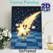 Cartoon Shooting Star Painting Poster, Glowing Vintage Cartoon Style Poster, Whimsical Cheerful Shooting Star With Cosmic Constellations, Charming_maomaolike.com