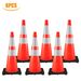 VEVOR 6Pack 36" Traffic Cones, Safety Road Parking Cone With Black Weighted Base, PVC Orange Traffic Safety Cones, Hazard Cones Reflective Collars For Construction Traffic Parking_maomaolike.com