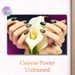 Nail Art & Calla Lily Painting Poster, Elegant Glossy Dark Green Nail Art With Gold Foil Accents & White Calla Lily Poster, Stylish Decorative Piece_maomaolike.com