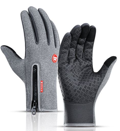 Outdoor sports fleece warm gloves Men's and women's touch screen ski non-slip cycling gloves_maomaolike.com