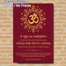 Gayatri Mantra Om Symbol Painting Poster, Rich Burgundy With Golden Sacred Script & Ornate Motif Poster, Fosters Spiritual Calm, Ideal For Meditation_maomaolike.com