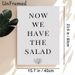 Salad Quote Painting Poster, Minimalist Black-and-White Typographic Poster, Witty Food-themed Wording With Lettuce Graphic, Ideal For Kitchen And_maomaolike.com