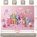 Pink Happy Birthday Party Banner - 2D Flat Polyester Backdrop With Balloons, Candies, Cupcakes, Wall Hanging Photo Props, Party Decor_maomaolike.com