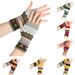 Unisex Christmas tree gloves Colorful warm half-finger cuffs Christmas knitted acrylic wool gloves_maomaolike.com