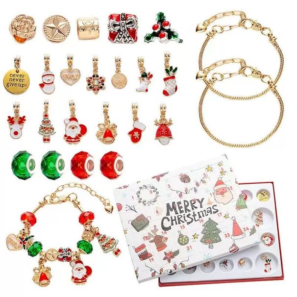 Christmas Advent Calendar Jewelry Set – Festive Charm Bracelet & Pendant Blind Box With Holiday-Themed Beads, Perfect For Gifting And Countdown_maomaolike.com
