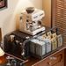 Kitchen Coffee Machine With Elevated Countertop, Multifunctional Water Cup, Bowl, Dish, Tray, Pull-out Storage Rack, Tea Bag Storage Rack_maomaolike.com