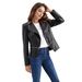 Women's Clothing Leather Jacket With Detachable Hem Fashion Casual Jacket_maomaolike.com