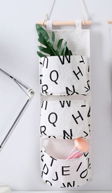 Ready Stock 3 Pockets Linen Cotton Hanging Storage Organizer, Wall Door Mount Closet Storage Bag For Bathroom Living Room Small Sundries
_maomaolike.com