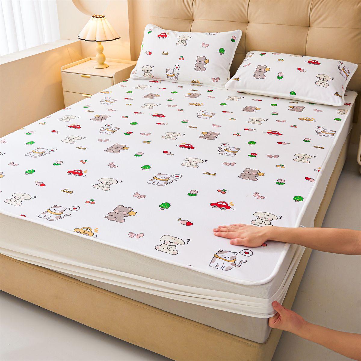 Class A Waterproof Urine Pad Children's Cartoon Bed Sheet Cover Full Coverage Mattress Protector Universal For All Seasons_maomaolike.com