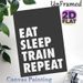 Eat Sleep Train Repeat Motivational Painting Poster, Minimalist Bold Typographic Poster, Inspirational Fitness-focused Decor Ideal For Gym, Home_maomaolike.com
