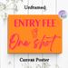 Entry Fee One Shot Painting Poster, Vibrant Neon-style Orange & Pink Text With Shot Glass Poster, Playful Humorous Decor Ideal For Bar, Party And Home_maomaolike.com
