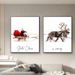 Christmas-themed Decorative Painting, Nordic Minimalist Christmas Style, Santa's Sleigh, Reindeer, Santa Arriving In Town_maomaolike.com