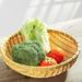 Handmade Farmhouse Round Tray Steamed Bun Storage Bamboo Household Fruit Washing Vegetables Draining Small Basket_maomaolike.com
