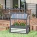 Raised Garden Flower Bed Kit With Greenhouse, Wooden Cold Frame Planter, 35.5" X 22.5" X 38.25", Gray_maomaolike.com