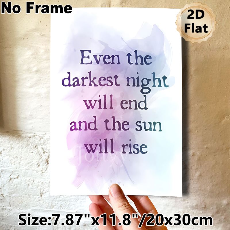 Inspirational Quote Painting Poster, Soft Purple-blue Watercolor Style Poster, Uplifting Motivational Message To Boost Positive Mood, Ideal For Living_maomaolike.com