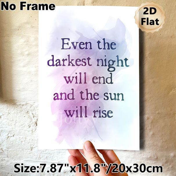 Inspirational Quote Painting Poster, Soft Purple-blue Watercolor Style Poster, Uplifting Motivational Message To Boost Positive Mood, Ideal For Living_maomaolike.com