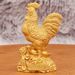 Twelve Zodiac Home Study Desktop Ornament Auspicious Ruyi Yuanbao Golden Rooster Wealth-Bringing Sand Gold Metal Craft_maomaolike.com