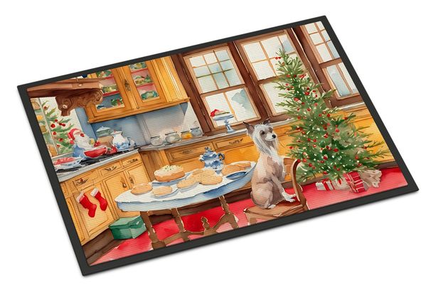 Chinese Crested Christmas Cookies Doormat Front Door Mat Indoor Outdoor Rugs For Entryway, Non Slip Washable Low Pile, 24H X 36W_maomaolike.com
