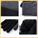 Men's autumn and winter color matching plus size knitted thick warm finger cold proof wool outdoor sports cycling gloves_maomaolike.com