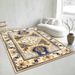 Living Room Rug Large Size Gorgeous Gold Frame Design Bedroom Rug Plush Thickened Machine Washable Thickened Underlay Interior Decorative Rug_maomaolike.com
