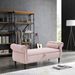 Aijia 63" Velvet Multifunctional Storage Rectangular Sofa Stool Buttons Tufted Nailhead Trimmed Solid Wood Legs With 1 Pillow,Pink_maomaolike.com