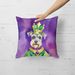 Schnauzer King Of Mardi Gras Throw Pillow Machine Washable, Indoor Outdoor Decorative Pillow For Couch, Bed Or Patio, 18Hx18W_maomaolike.com