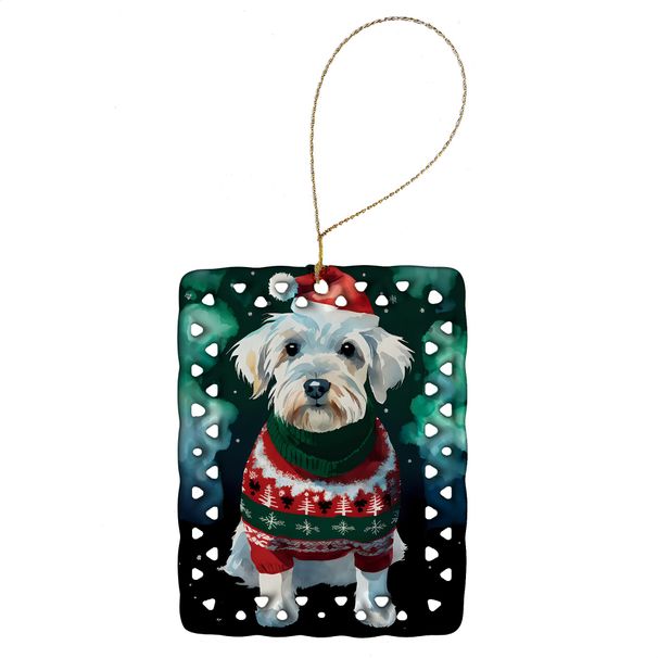 Sealyham Terrier Christmas Porcelain Ornament Christmas Tree Hanging Decorations For Home Christmas Holiday, Rectangle, Gift, Multicolor_maomaolike.com