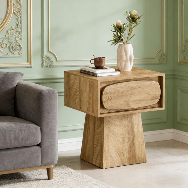 End Table, Small Side Table With Storage Drawer_maomaolike.com