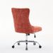 A&A Furniture Office Chair,Modern Chenille Upholstered Tufted Button Home Office Chair With Chrome Metal Base,Adjustable Desk Chair Swivel Office Chair Orange_maomaolike.com