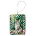 Pudelkatze Cat By The Christmas Tree Porcelain Ornament Christmas Tree Hanging Decorations For Home Christmas Holiday, Rectangle, Gift, Multicolor_maomaolike.com