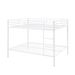 Full Over Full Bunk Bed, Heavy Duty Metal Bunk Bed Frame With Built-in Ladder And Safety Guard Rail, Low Metal Bunk Bed Frame For Kids, No Boxspring Required, For Small Spaces, White_maomaolike.com