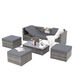 Patio Furniture, Outdoor Furniture, Seasonal PE Wicker Furniture,5 Set Wicker Furniture With Plywood Coffee Table,with Lift TOP Coffee Table,with Lounger Sofa_maomaolike.com