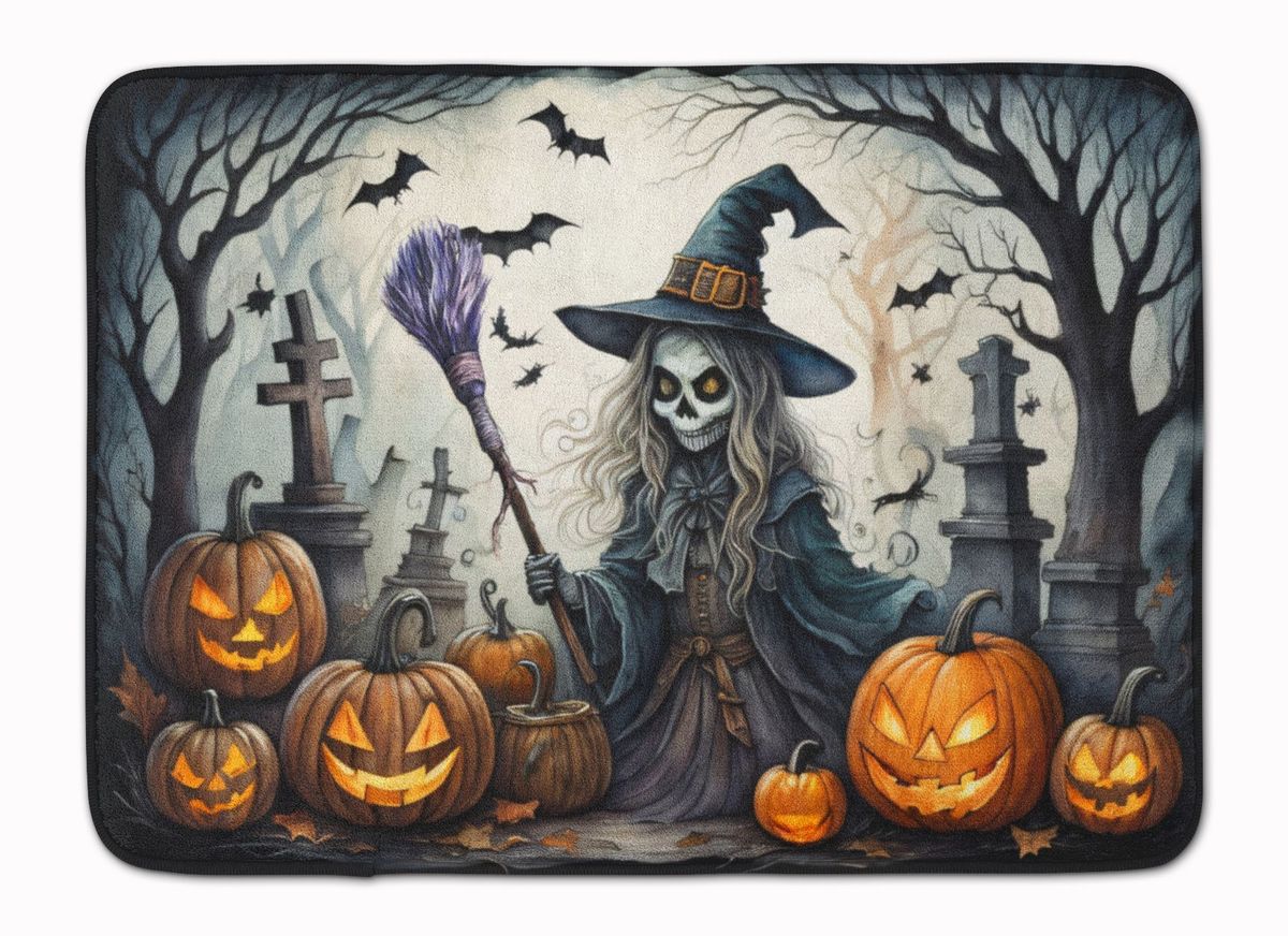 Witch Spooky Halloween Memory Foam Kitchen Mat Machine Washable Anti-Fatigue Mat Cushion Comfort Bath Mat Or Kitchen Rug_maomaolike.com
