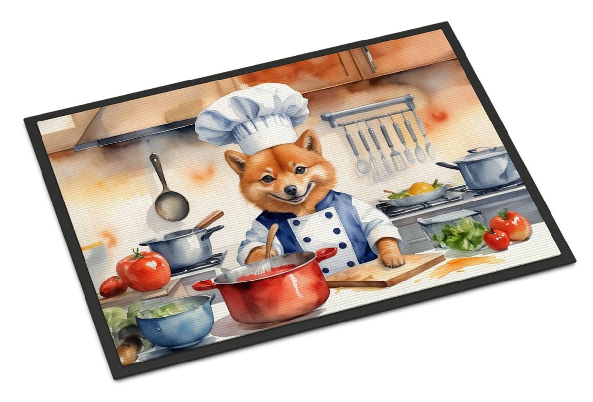 Finnish Spitz The Chef Doormat Front Door Mat Indoor Outdoor Rugs For Entryway, Non Slip Washable Low Pile, 24H X 36W_maomaolike.com