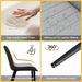 Light Grey & Dark Grey PU Leather Dining Chair With Metal Legs, Wave Pattern Upholstered Armless Chair Set Of 4 For Kitchen, Restaurant, Living, Meeting Room_maomaolike.com