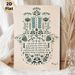 Floral Blessing Painting Poster, Soft Teal-toned Folk Art Style Poster, Serene Decorative Artwork Ideal For Living Room, Bedroom And Home Wall Decor_maomaolike.com