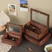 Classical Begonia Glass Wooden Storage Jewelry Gift Packaging Dustproof Flip Cover Desktop Organizer Box_maomaolike.com