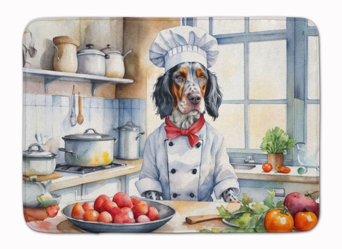 English Setter The Chef Memory Foam Kitchen Mat Machine Washable Anti-Fatigue Mat Cushion Comfort Bath Mat Or Kitchen Rug_maomaolike.com