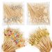100Pcs Disposable Bamboo Skewer Hawaiian Flamingo Pearl Tail Picks Buffet Food Fruit Forks For Wedding Birthday Party_maomaolike.com