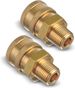 ESSENTIAL WASHER Brass 3/8" Female Quick Connect Fittings To Male NPT - Pressure Washer Couplers, 4200 PSI, 2 Pack_maomaolike.com