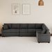 124.8"L-shaped Sofa Convertible Sofa Bed Pull Out Sofa Sleeper With Two Back Pillows, Two USB Ports And Two Power Sockets For Living Room_maomaolike.com